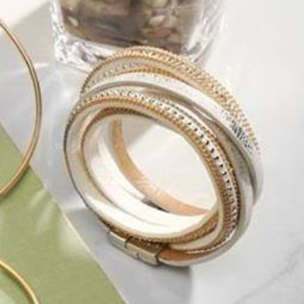 White and Gold Wrap Bracelet